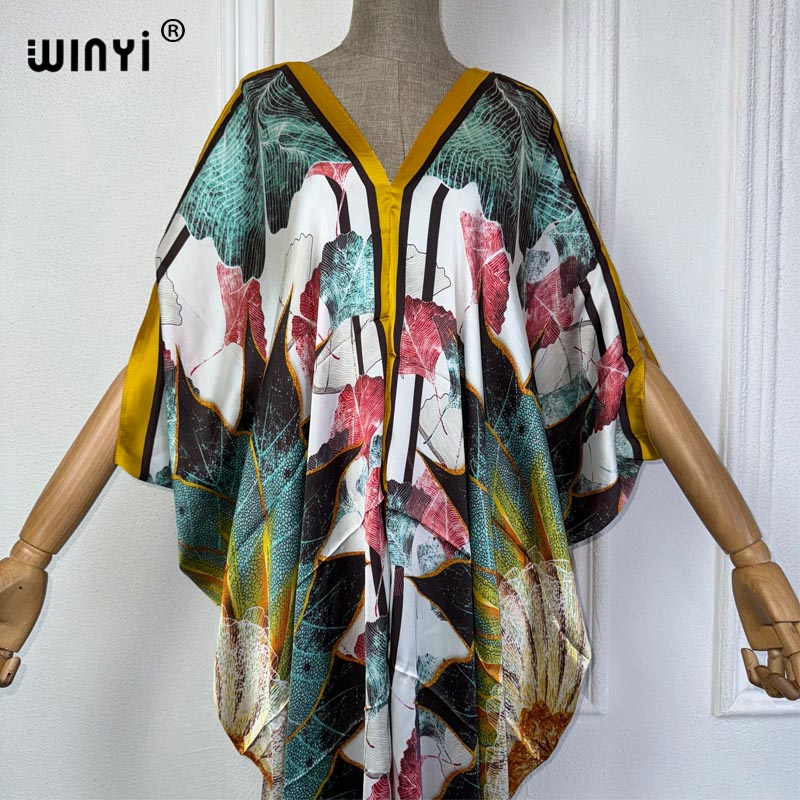 WINYI Summer african V-neck dr - огляд і ціна Robe Silk Women