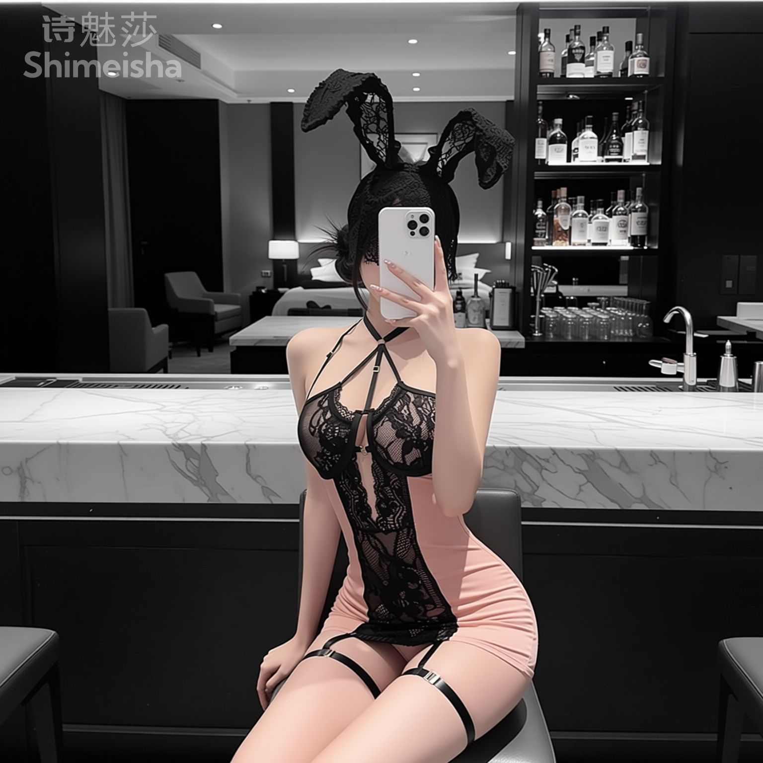 jimiko For Women's Pink Black  - огляд і ціна Lace Teddy Lingerie