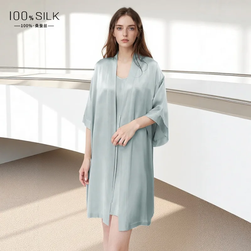 Women Pure Mulberry Silk Bathr - огляд і ціна Robe Silk Women