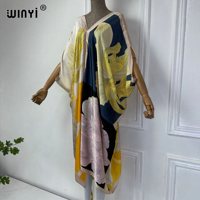 WINYI Summer african V-neck dr - огляд і ціна Robe Silk Women