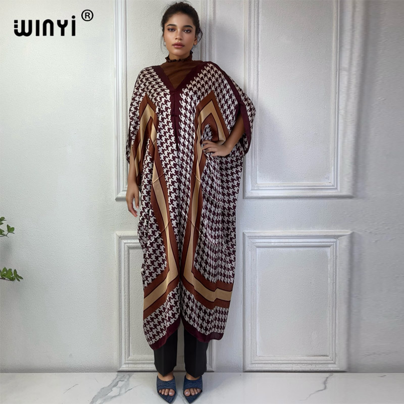 WINYI Summer african V-neck dr - огляд і ціна Robe Silk Women