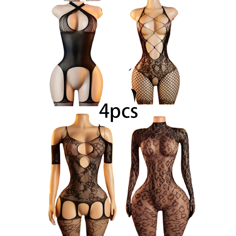 4-Piece Sexy Lingerie Set: Wom - огляд і ціна Bodystocking Fishnet