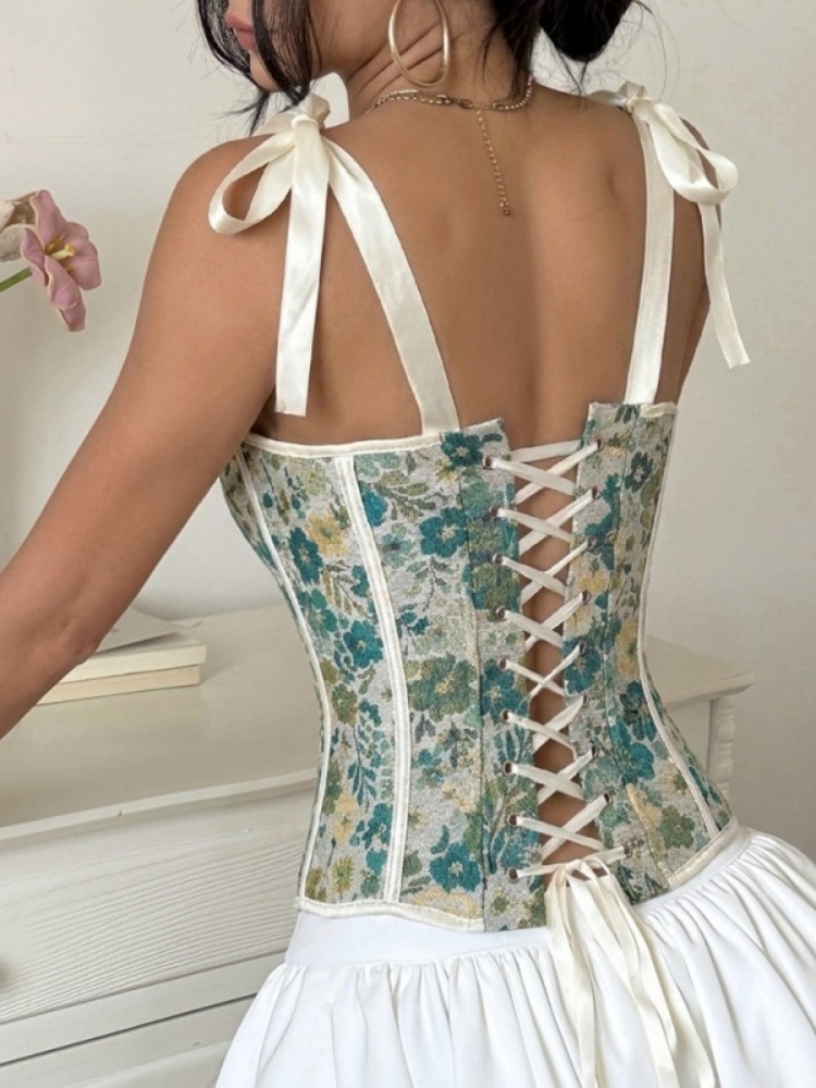 Shestyle Green Flower Bone Cor - огляд і ціна Corset Waist Cinch